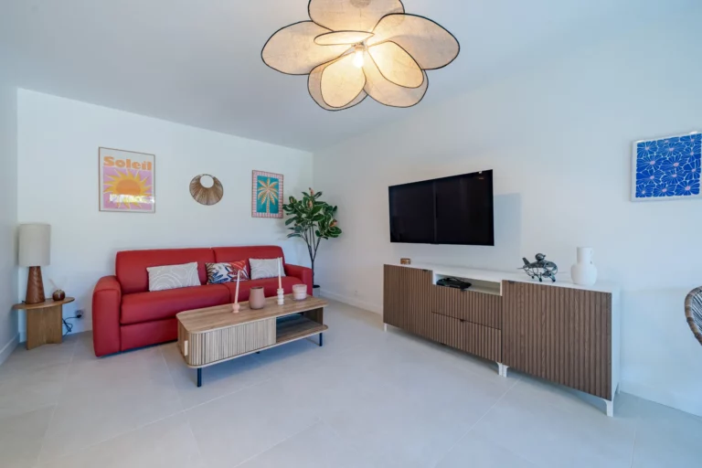Salon avec télévision et canapé convertible, Cagnes-sur-Mer